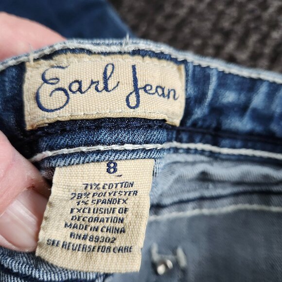 Earl Jeans Slim Boot Cut Embellished Rhinestones Pockets Stretch Size 8 - Picture 14 of 16